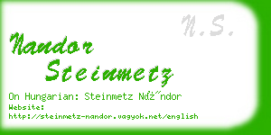 nandor steinmetz business card